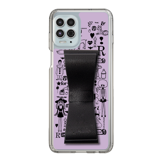 Slim Protection Case - STAND & RING RIBBON Black［ Rune Naito - RUNE Girl Retro & Modern - Purple ］