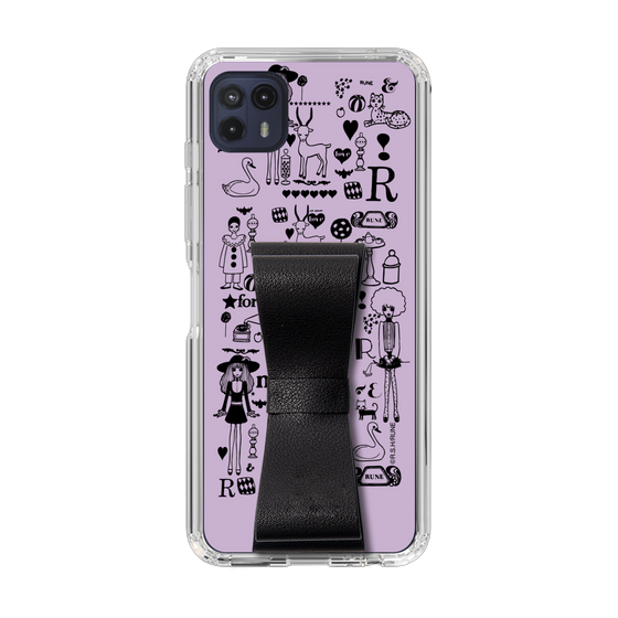 Slim Protection Case - STAND & RING RIBBON Black［ Rune Naito - RUNE Girl Retro & Modern - Purple ］