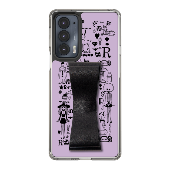 Slim Protection Case - STAND & RING RIBBON Black［ Rune Naito - RUNE Girl Retro & Modern - Purple ］