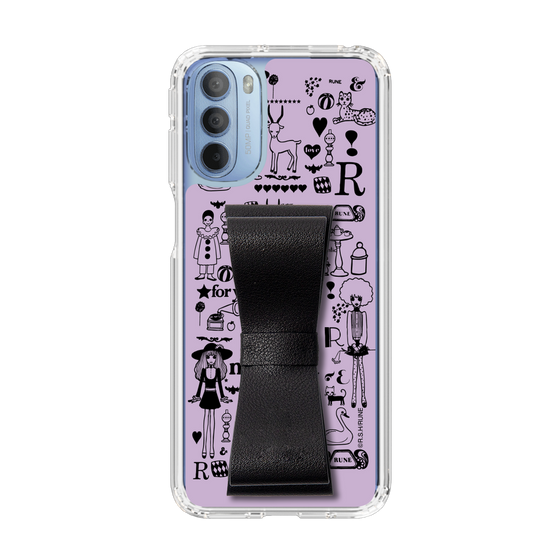 Slim Protection Case - STAND & RING RIBBON Black［ Rune Naito - RUNE Girl Retro & Modern - Purple ］