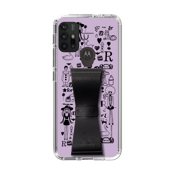 Slim Protection Case - STAND & RING RIBBON Black［ Rune Naito - RUNE Girl Retro & Modern - Purple ］