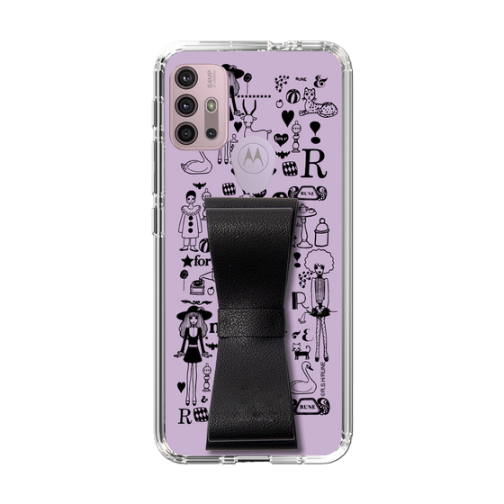 Slim Protection Case - STAND & RING RIBBON Black［ Rune Naito - RUNE Girl Retro & Modern - Purple ］