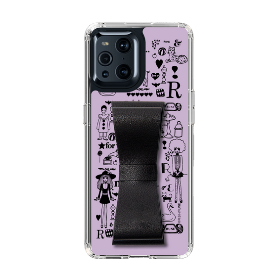 Slim Protection Case - STAND & RING RIBBON Black［ Rune Naito - RUNE Girl Retro & Modern - Purple ］