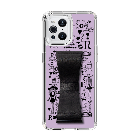 Slim Protection Case - STAND & RING RIBBON Black［ Rune Naito - RUNE Girl Retro & Modern - Purple ］