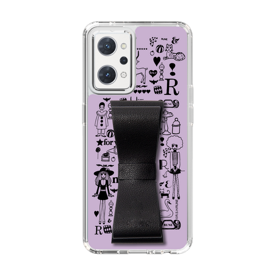 Slim Protection Case - STAND & RING RIBBON Black［ Rune Naito - RUNE Girl Retro & Modern - Purple ］