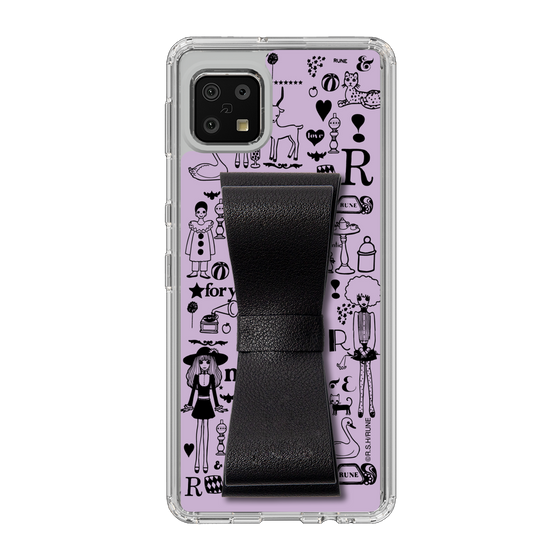 Slim Protection Case - STAND & RING RIBBON Black［ Rune Naito - RUNE Girl Retro & Modern - Purple ］
