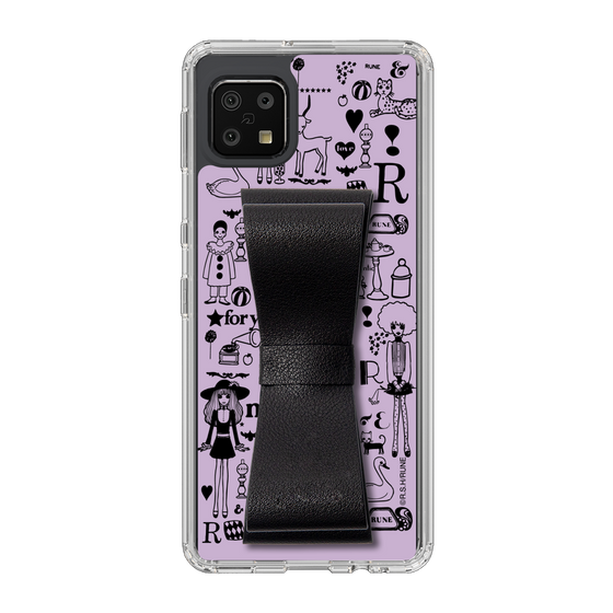 Slim Protection Case - STAND & RING RIBBON Black［ Rune Naito - RUNE Girl Retro & Modern - Purple ］