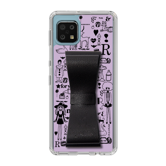 Slim Protection Case - STAND & RING RIBBON Black［ Rune Naito - RUNE Girl Retro & Modern - Purple ］