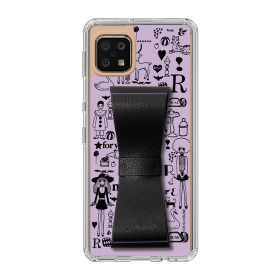 Slim Protection Case - STAND & RING RIBBON Black［ Rune Naito - RUNE Girl Retro & Modern - Purple ］