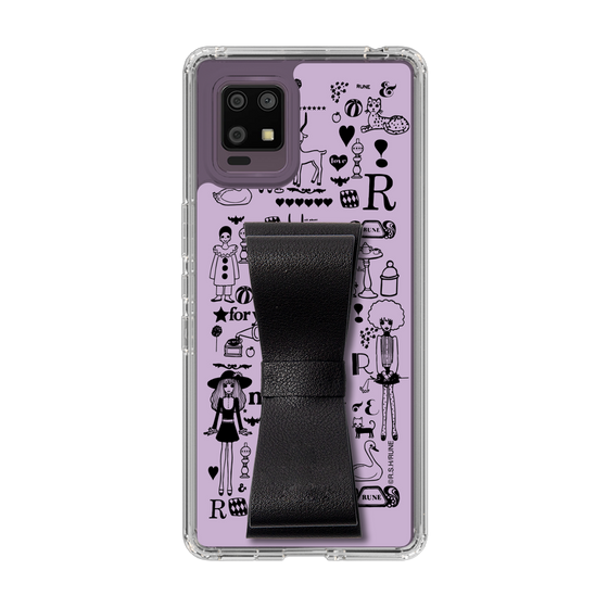 Slim Protection Case - STAND & RING RIBBON Black［ Rune Naito - RUNE Girl Retro & Modern - Purple ］