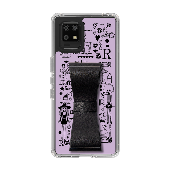Slim Protection Case - STAND & RING RIBBON Black［ Rune Naito - RUNE Girl Retro & Modern - Purple ］