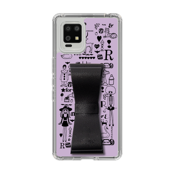 Slim Protection Case - STAND & RING RIBBON Black［ Rune Naito - RUNE Girl Retro & Modern - Purple ］