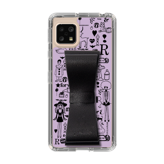 Slim Protection Case - STAND & RING RIBBON Black［ Rune Naito - RUNE Girl Retro & Modern - Purple ］