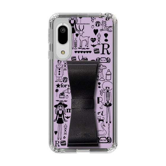 Slim Protection Case - STAND & RING RIBBON Black［ Rune Naito - RUNE Girl Retro & Modern - Purple ］