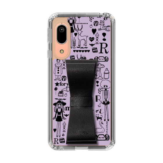 Slim Protection Case - STAND & RING RIBBON Black［ Rune Naito - RUNE Girl Retro & Modern - Purple ］