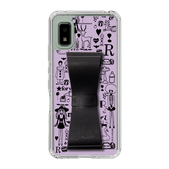 Slim Protection Case - STAND & RING RIBBON Black［ Rune Naito - RUNE Girl Retro & Modern - Purple ］
