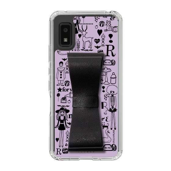 Slim Protection Case - STAND & RING RIBBON Black［ Rune Naito - RUNE Girl Retro & Modern - Purple ］