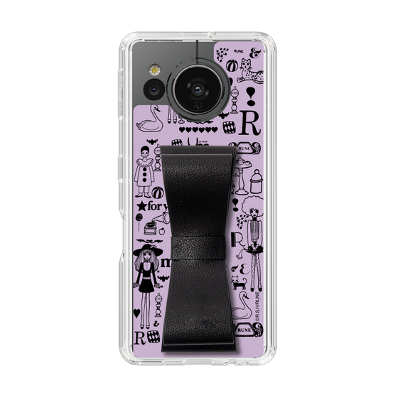 Slim Protection Case - STAND & RING RIBBON Black［ Rune Naito - RUNE Girl Retro & Modern - Purple ］