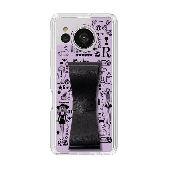 Slim Protection Case - STAND & RING RIBBON Black［ Rune Naito - RUNE Girl Retro & Modern - Purple ］