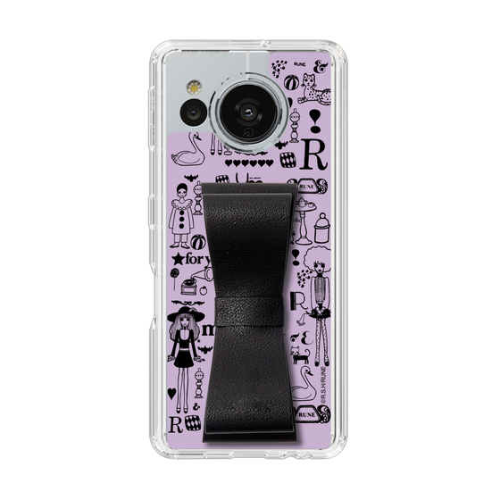Slim Protection Case - STAND & RING RIBBON Black［ Rune Naito - RUNE Girl Retro & Modern - Purple ］