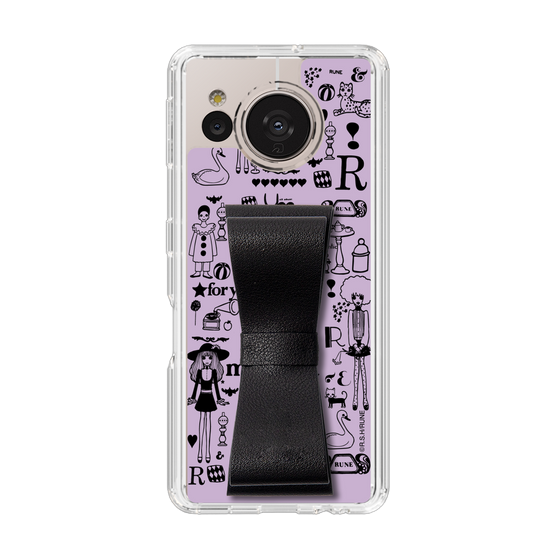 Slim Protection Case - STAND & RING RIBBON Black［ Rune Naito - RUNE Girl Retro & Modern - Purple ］