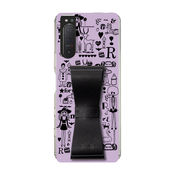 Slim Protection Case - STAND & RING RIBBON Black［ Rune Naito - RUNE Girl Retro & Modern - Purple ］