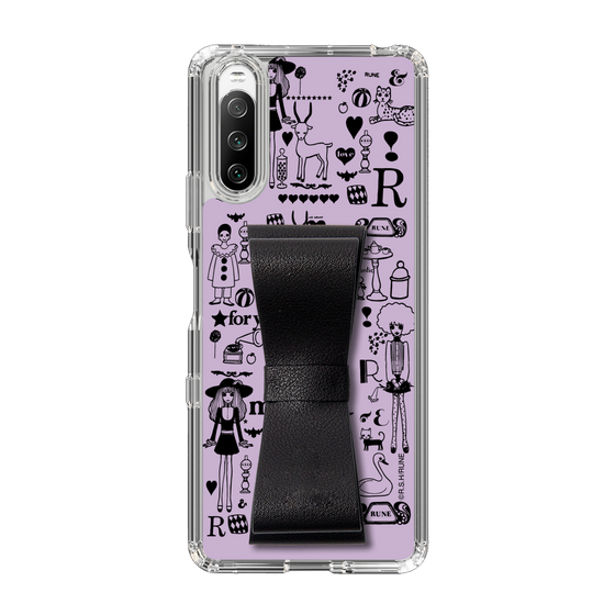 Slim Protection Case - STAND & RING RIBBON Black［ Rune Naito - RUNE Girl Retro & Modern - Purple ］