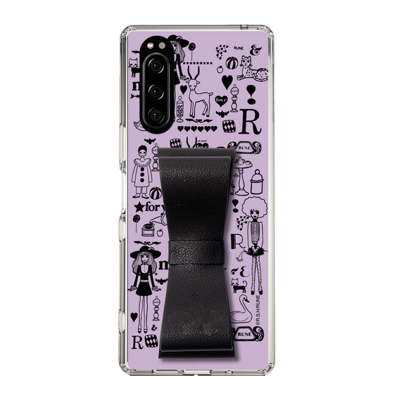 Slim Protection Case - STAND & RING RIBBON Black［ Rune Naito - RUNE Girl Retro & Modern - Purple ］