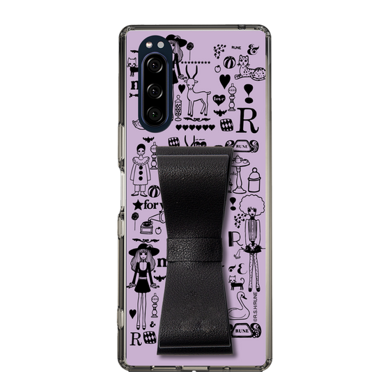 Slim Protection Case - STAND & RING RIBBON Black［ Rune Naito - RUNE Girl Retro & Modern - Purple ］