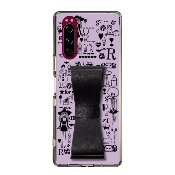Slim Protection Case - STAND & RING RIBBON Black［ Rune Naito - RUNE Girl Retro & Modern - Purple ］