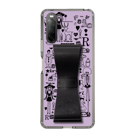 Slim Protection Case - STAND & RING RIBBON Black［ Rune Naito - RUNE Girl Retro & Modern - Purple ］