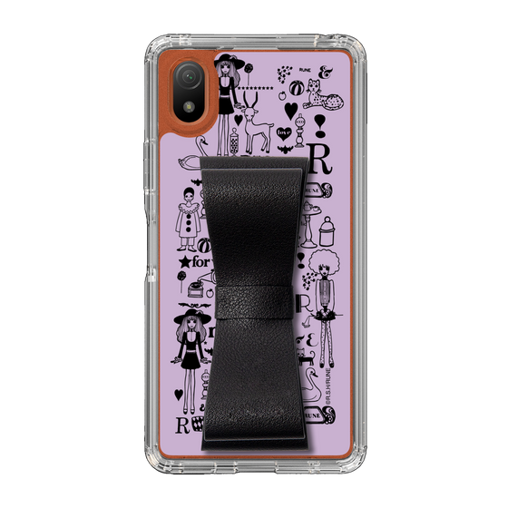 Slim Protection Case - STAND & RING RIBBON Black［ Rune Naito - RUNE Girl Retro & Modern - Purple ］