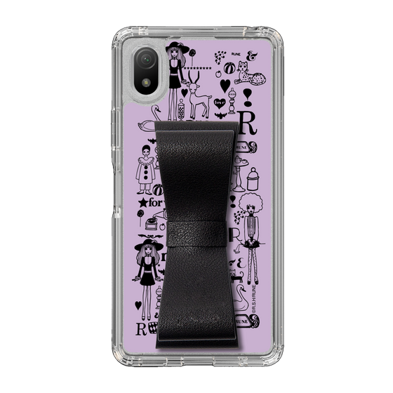 Slim Protection Case - STAND & RING RIBBON Black［ Rune Naito - RUNE Girl Retro & Modern - Purple ］