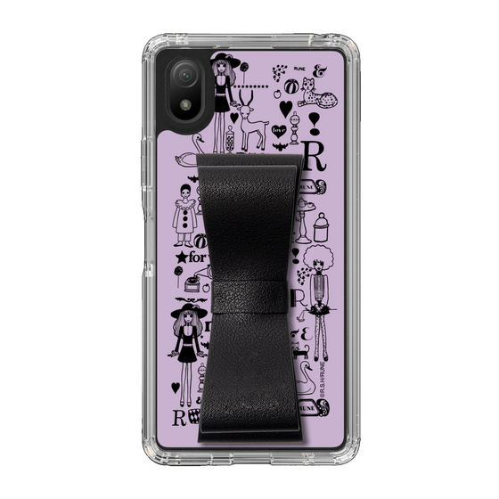 Slim Protection Case - STAND & RING RIBBON Black［ Rune Naito - RUNE Girl Retro & Modern - Purple ］