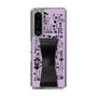 Slim Protection Case - STAND & RING RIBBON Black［ Rune Naito - RUNE Girl Retro & Modern - Purple ］