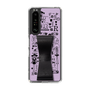 Slim Protection Case - STAND & RING RIBBON Black［ Rune Naito - RUNE Girl Retro & Modern - Purple ］