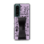 Slim Protection Case - STAND & RING RIBBON Black［ Rune Naito - RUNE Girl Retro & Modern - Purple ］