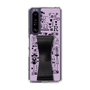 Slim Protection Case - STAND & RING RIBBON Black［ Rune Naito - RUNE Girl Retro & Modern - Purple ］