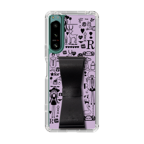 Slim Protection Case - STAND & RING RIBBON Black［ Rune Naito - RUNE Girl Retro & Modern - Purple ］