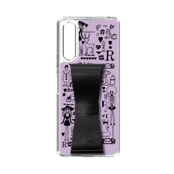 Slim Protection Case - STAND & RING RIBBON Black［ Rune Naito - RUNE Girl Retro & Modern - Purple ］