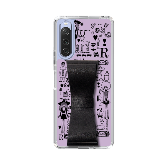Slim Protection Case - STAND & RING RIBBON Black［ Rune Naito - RUNE Girl Retro & Modern - Purple ］
