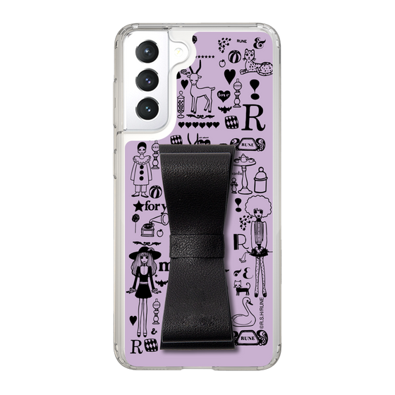 Slim Protection Case - STAND & RING RIBBON Black［ Rune Naito - RUNE Girl Retro & Modern - Purple ］