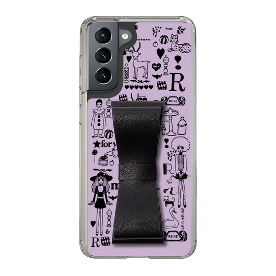 Slim Protection Case - STAND & RING RIBBON Black［ Rune Naito - RUNE Girl Retro & Modern - Purple ］