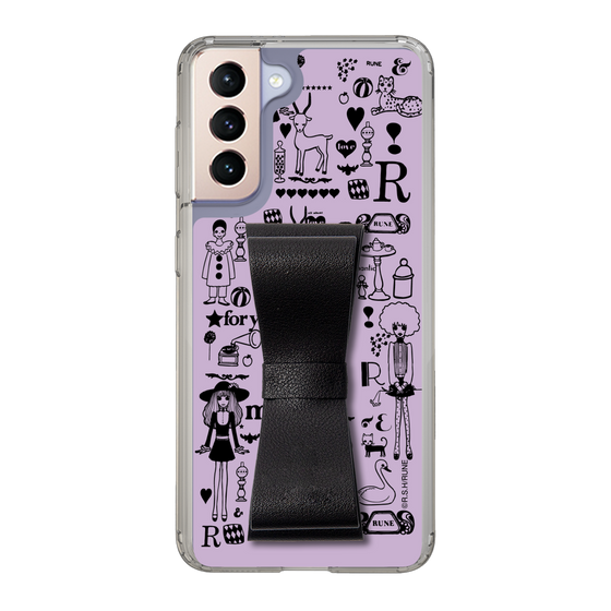 Slim Protection Case - STAND & RING RIBBON Black［ Rune Naito - RUNE Girl Retro & Modern - Purple ］