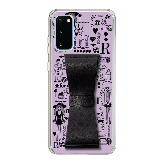 Slim Protection Case - STAND & RING RIBBON Black［ Rune Naito - RUNE Girl Retro & Modern - Purple ］