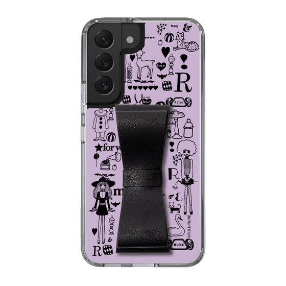 Slim Protection Case - STAND & RING RIBBON Black［ Rune Naito - RUNE Girl Retro & Modern - Purple ］