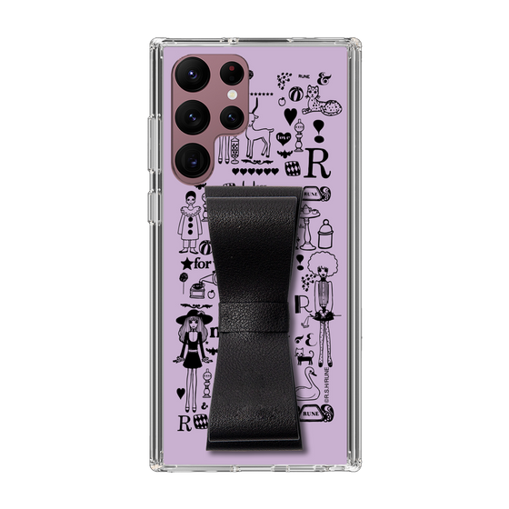 Slim Protection Case - STAND & RING RIBBON Black［ Rune Naito - RUNE Girl Retro & Modern - Purple ］