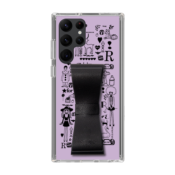 Slim Protection Case - STAND & RING RIBBON Black［ Rune Naito - RUNE Girl Retro & Modern - Purple ］