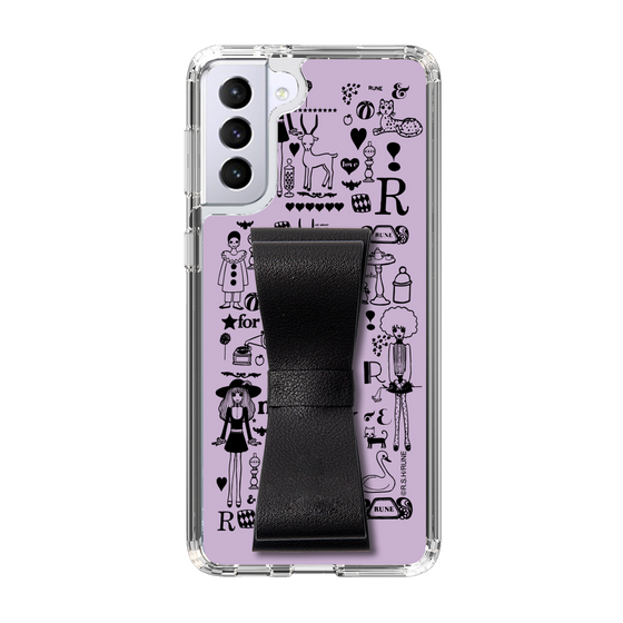 Slim Protection Case - STAND & RING RIBBON Black［ Rune Naito - RUNE Girl Retro & Modern - Purple ］