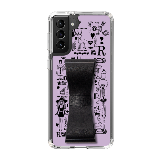 Slim Protection Case - STAND & RING RIBBON Black［ Rune Naito - RUNE Girl Retro & Modern - Purple ］